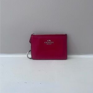 Coach Fuchsia Leather Coin Pouch